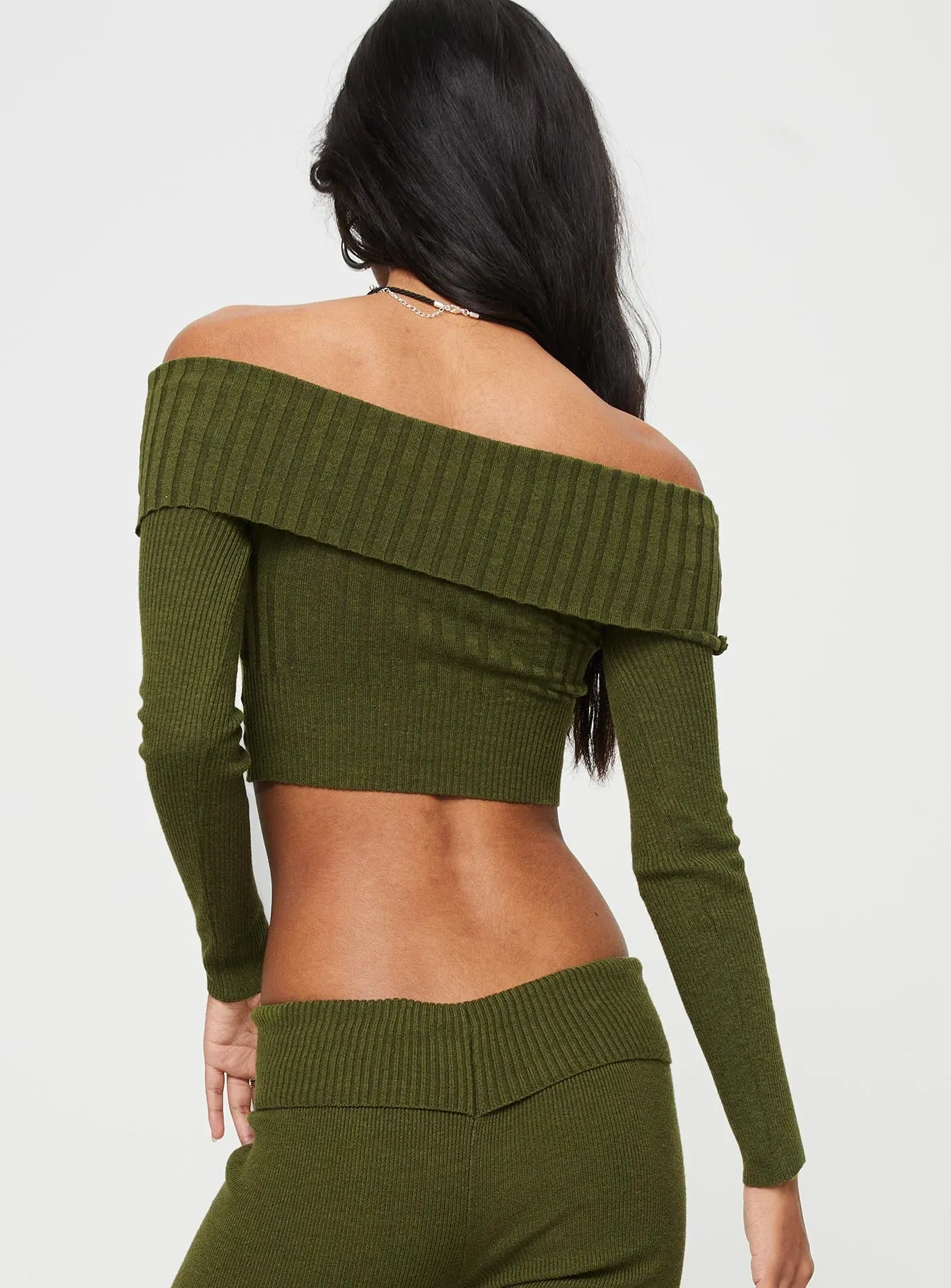 Tagula Off The Shoulder Top Green