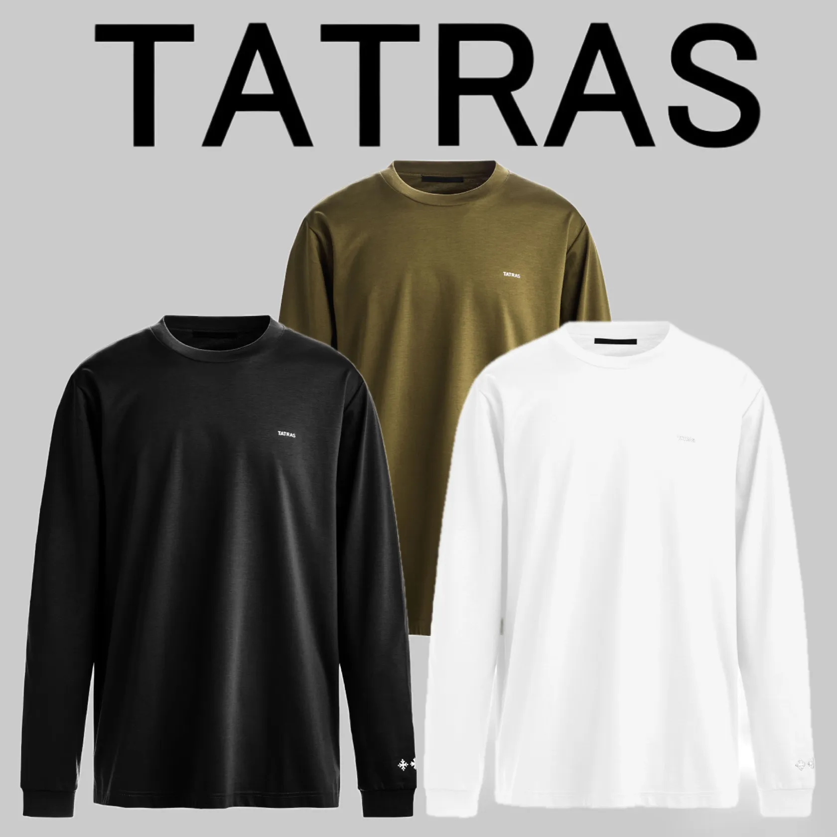 TATRAS  |Unisex U-Neck Long Sleeves Plain Cotton Long Sleeve T-shirt