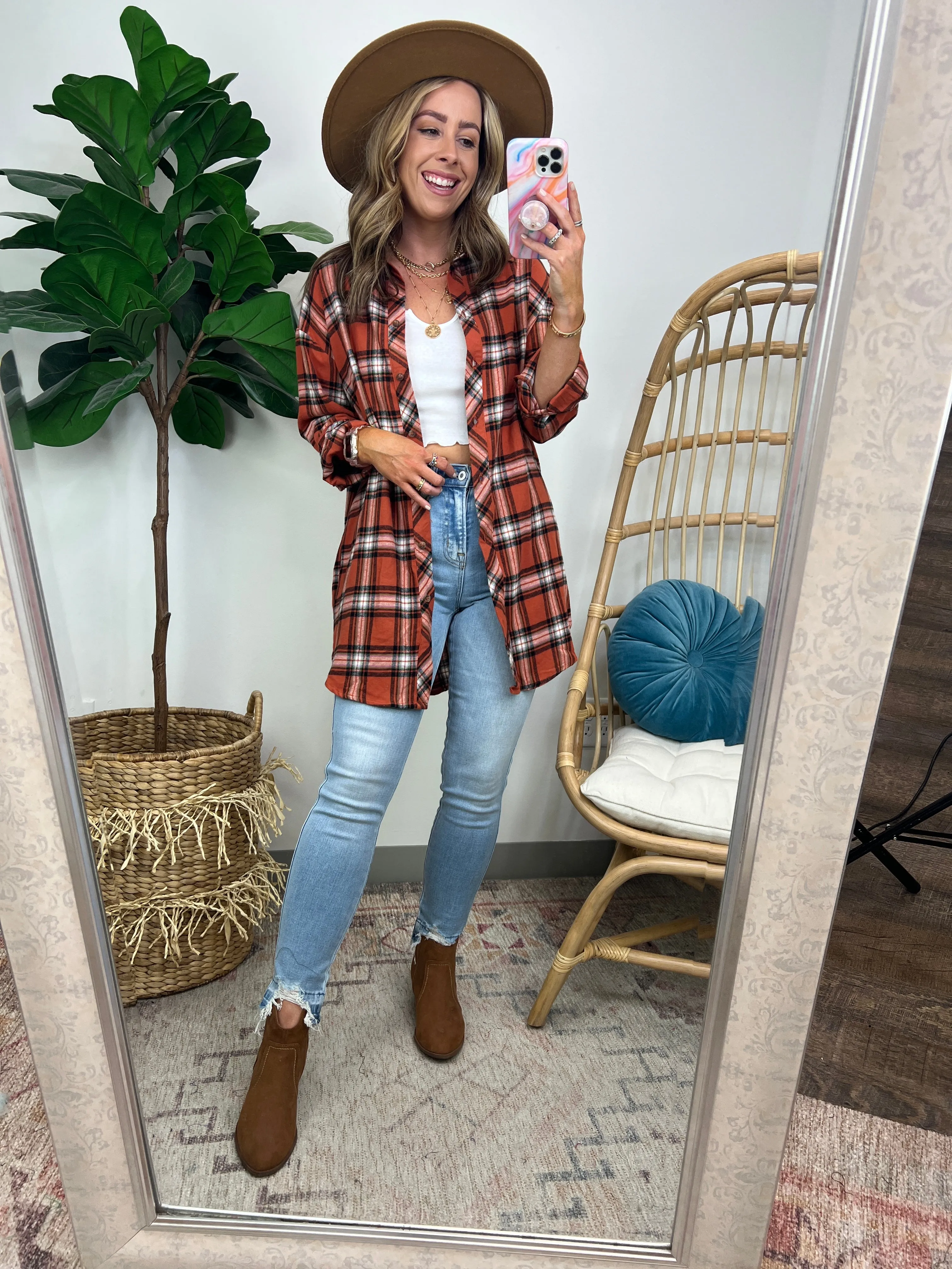 Tenya Oversized Plaid Button Down - FINAL SALE