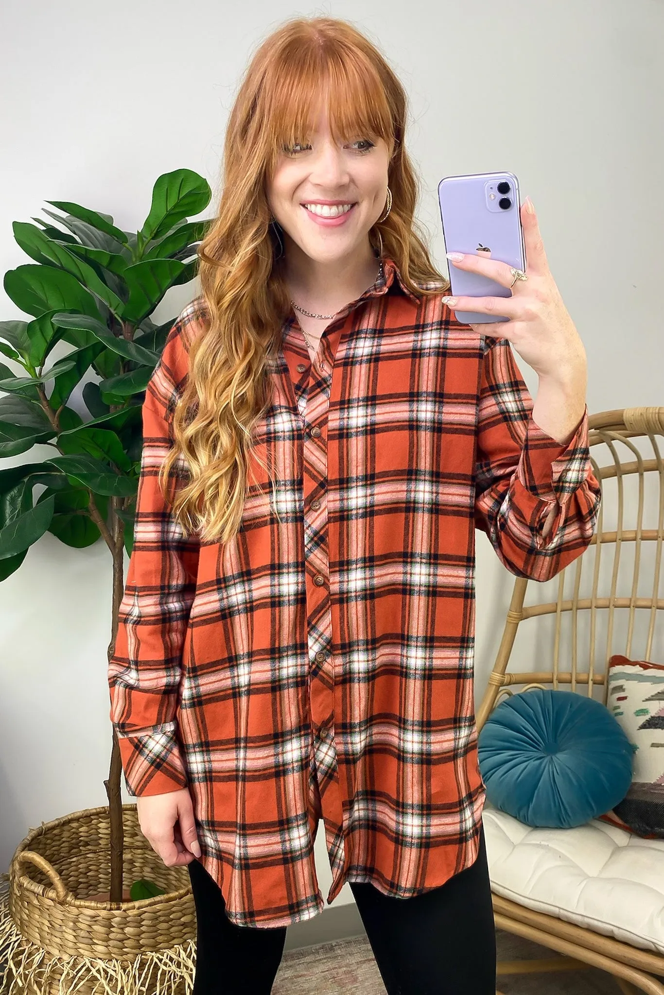 Tenya Oversized Plaid Button Down - FINAL SALE