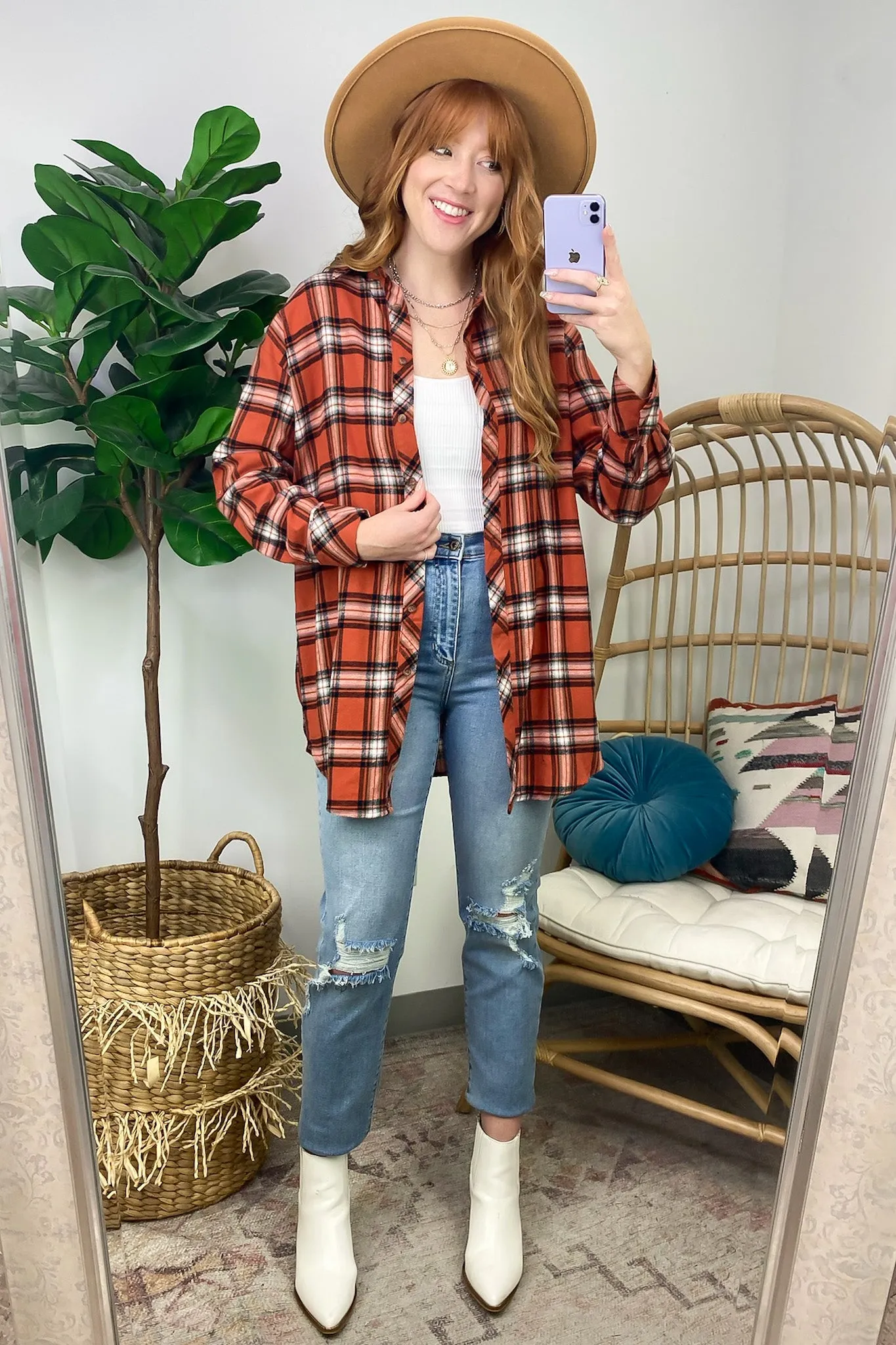 Tenya Oversized Plaid Button Down - FINAL SALE