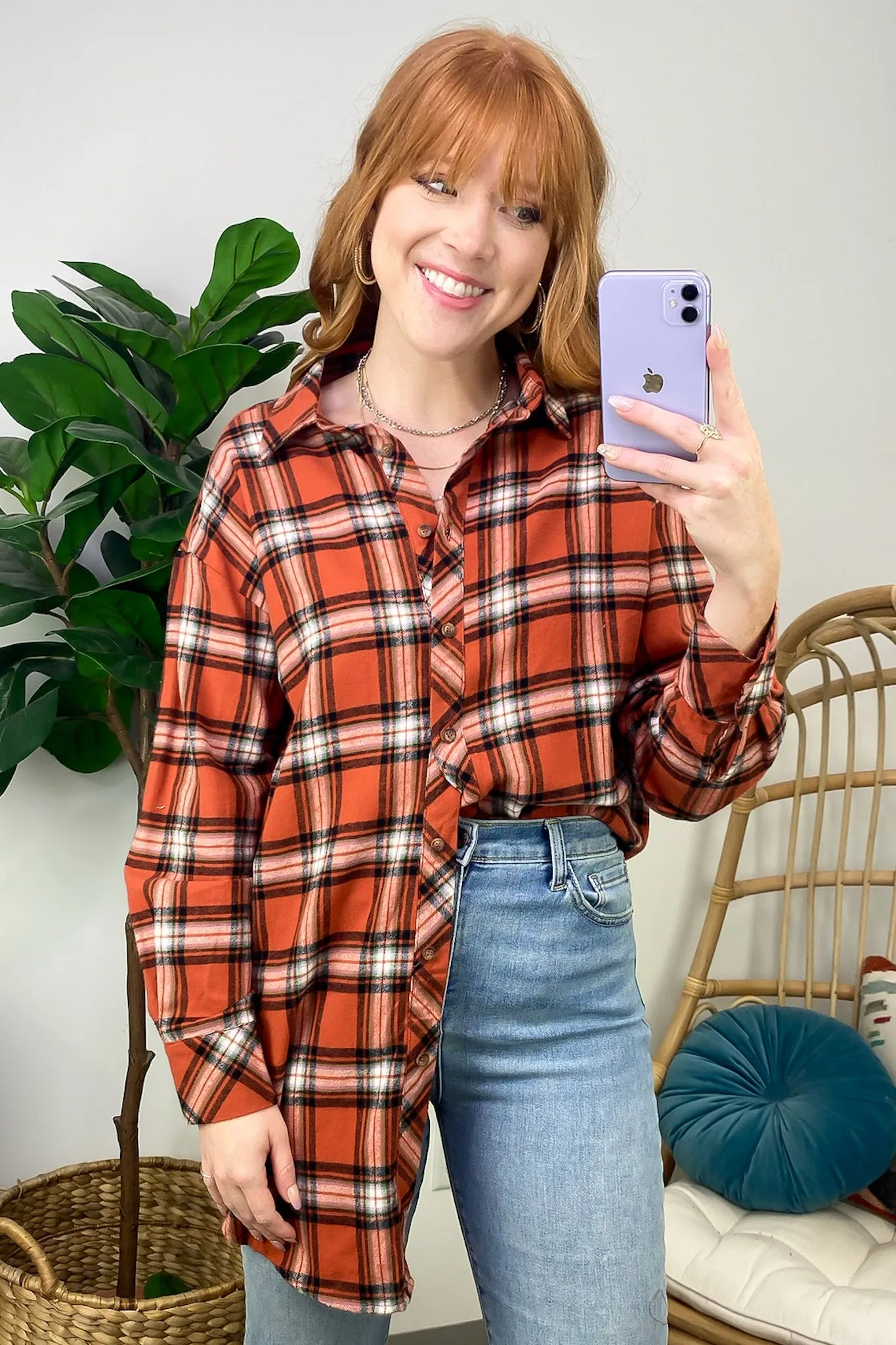 Tenya Oversized Plaid Button Down - FINAL SALE