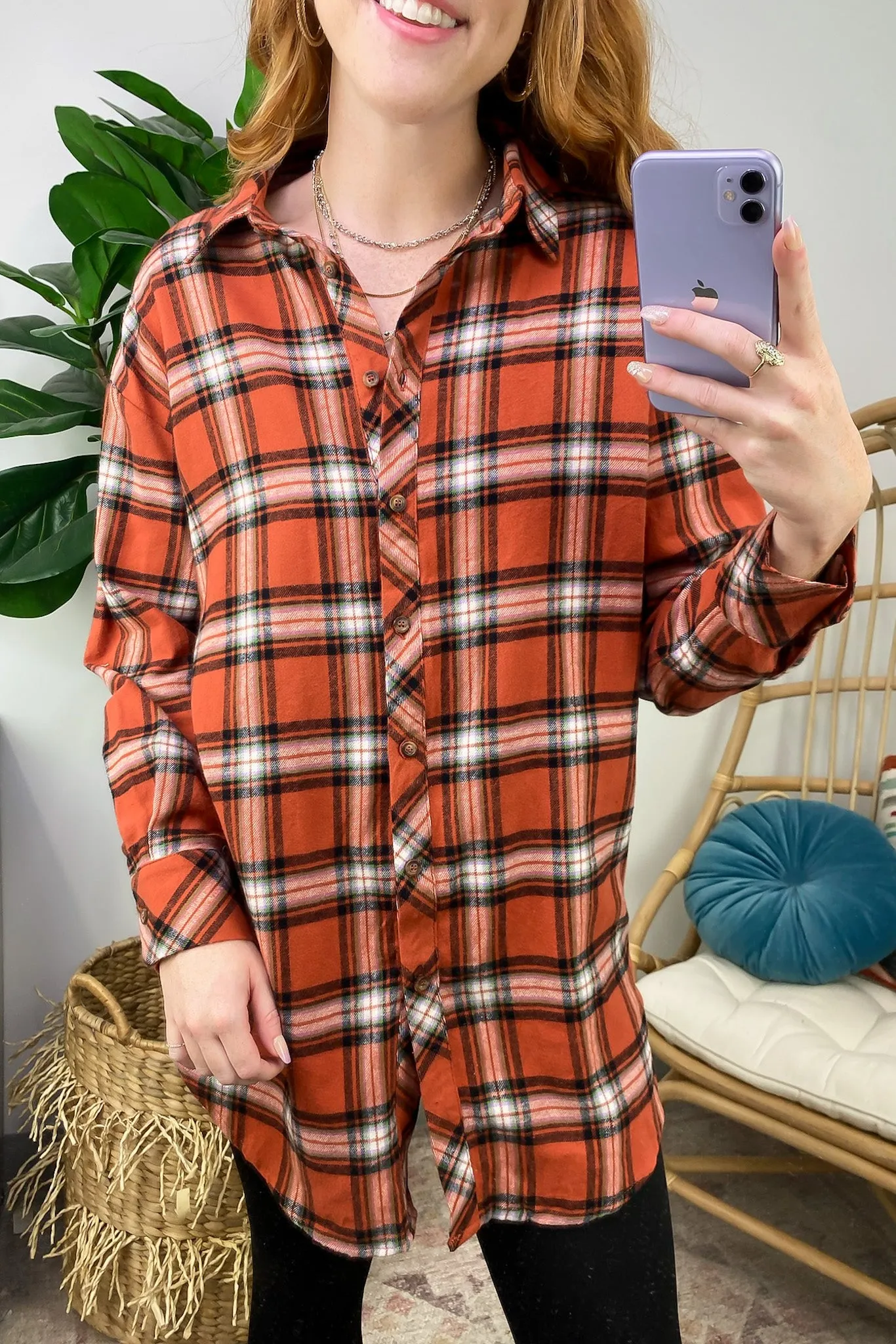 Tenya Oversized Plaid Button Down - FINAL SALE