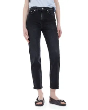 The Kooples Paisley High Rise Cropped Straight Leg Jeans in Black Size 26