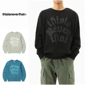 thisisneverthat  |Unisex Street Style Long Sleeves Logo Sweatshirts