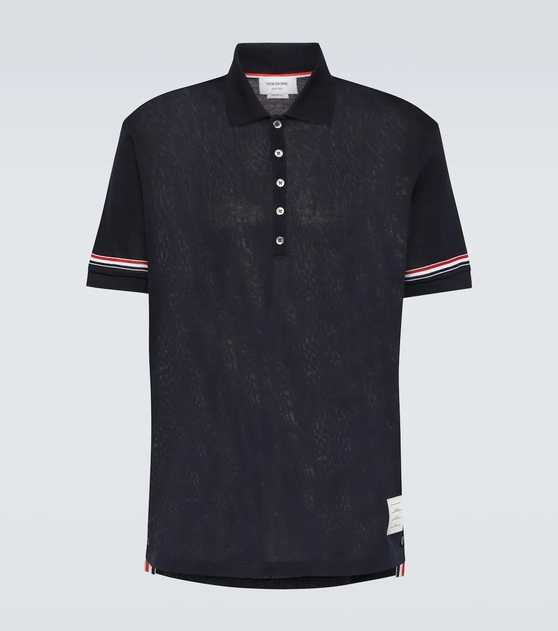 THOM BROWNE  |Pullovers Stripes Plain Cotton Short Sleeves Logo Designers