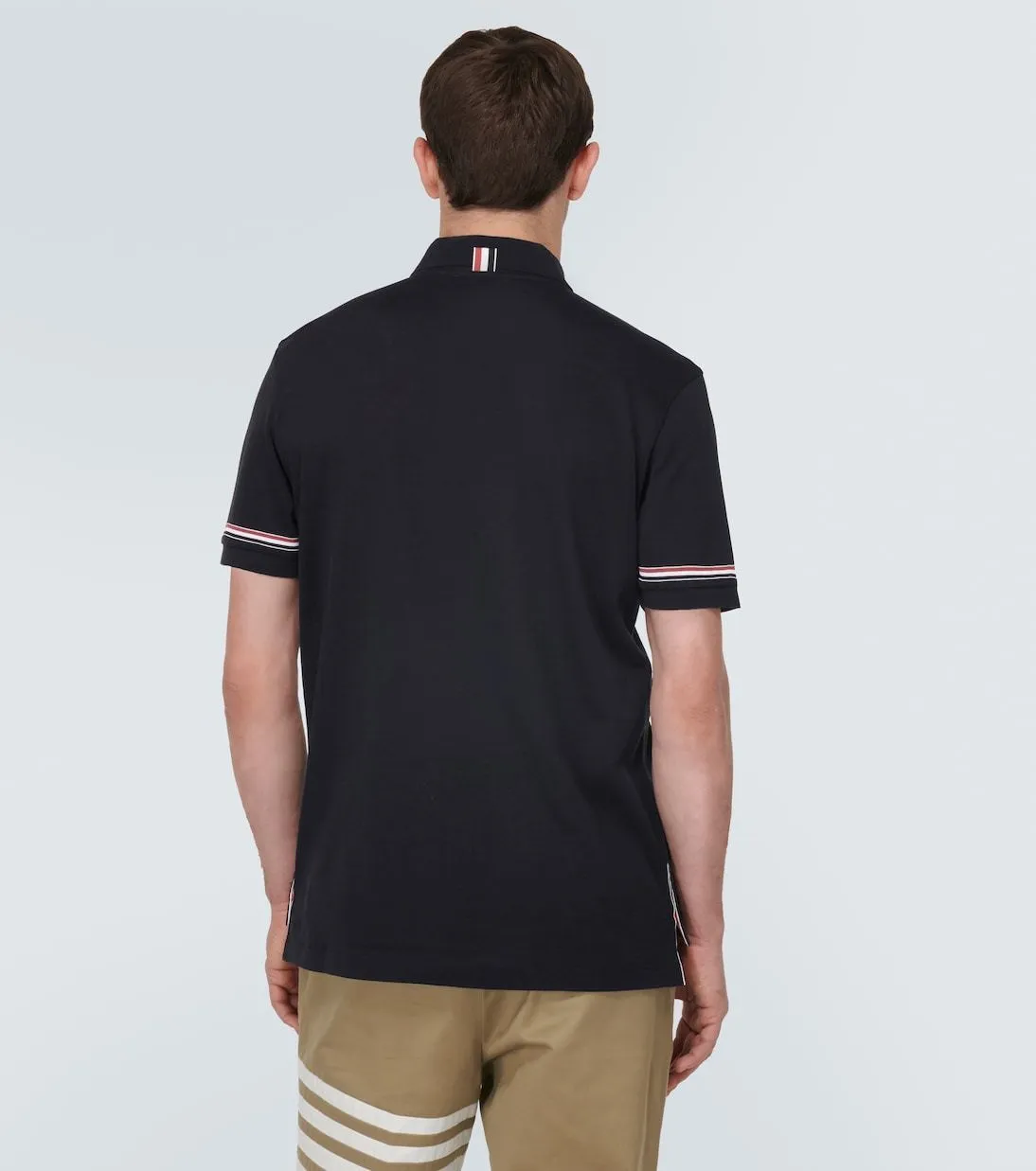 THOM BROWNE  |Pullovers Stripes Plain Cotton Short Sleeves Logo Designers