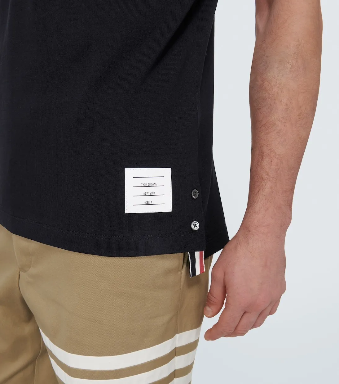 THOM BROWNE  |Pullovers Stripes Plain Cotton Short Sleeves Logo Designers