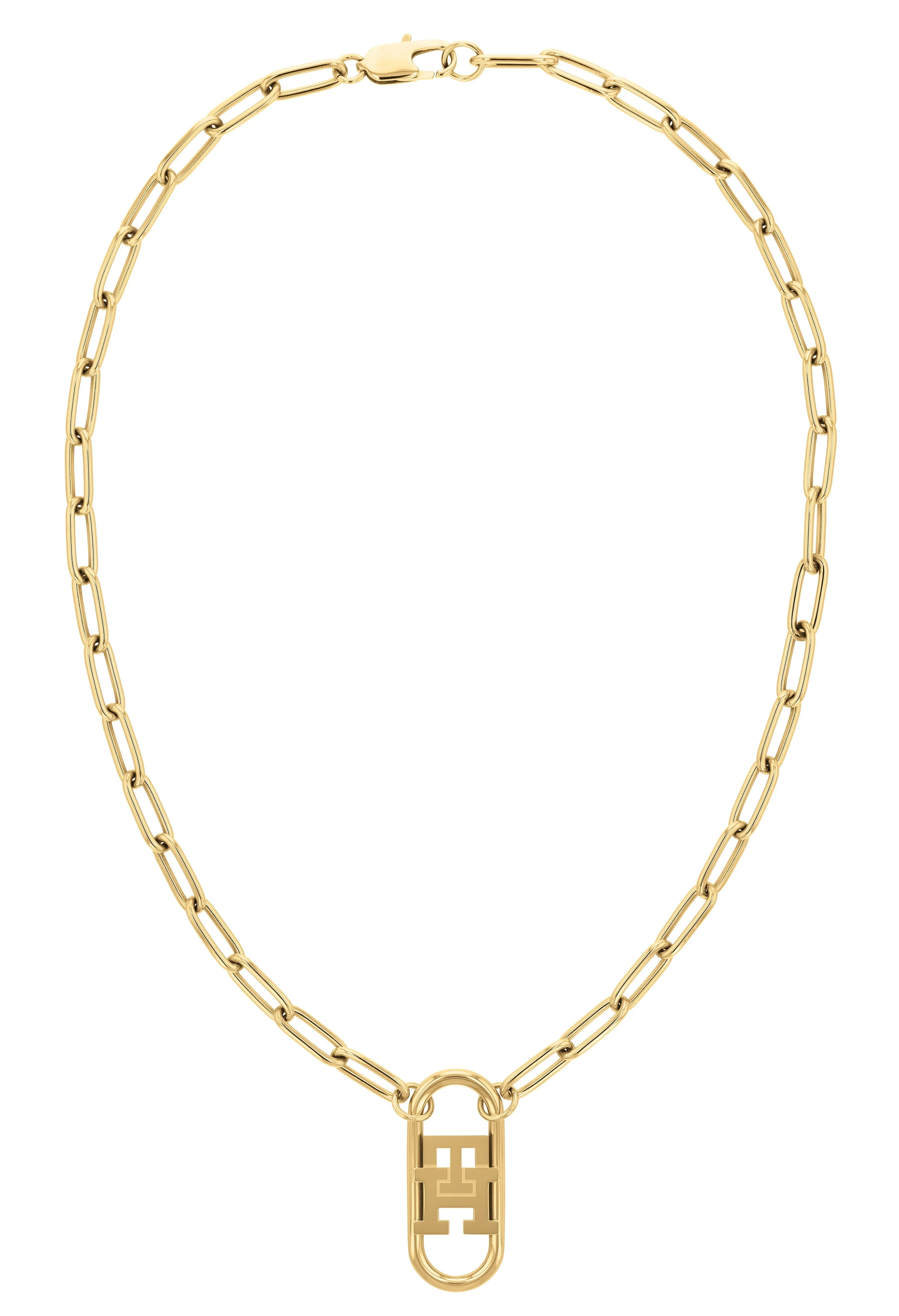 Tommy Hilfiger Monogram Necklace Gold Plated *