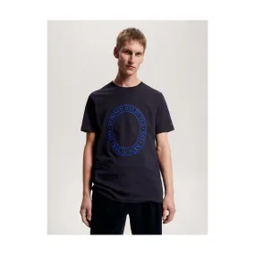 Tommy Hilfiger Mw33042 Msw Embroidery Roundel Tee Navy