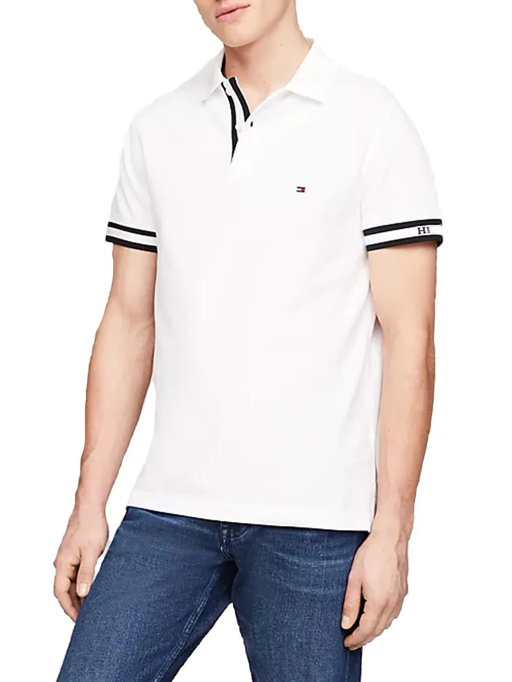 Tommy Hilfiger Polo Uomo Mw0mw34737 Bianco