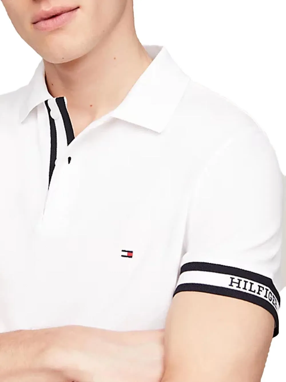 Tommy Hilfiger Polo Uomo Mw0mw34737 Bianco