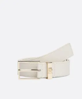 Tommy Hilfiger Women's Monogram Square Buckle Leather Belt