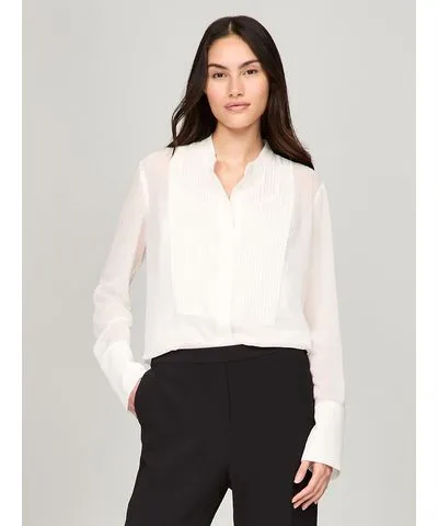 Tommy Hilfiger Women's Sheer Pintuck Shirt