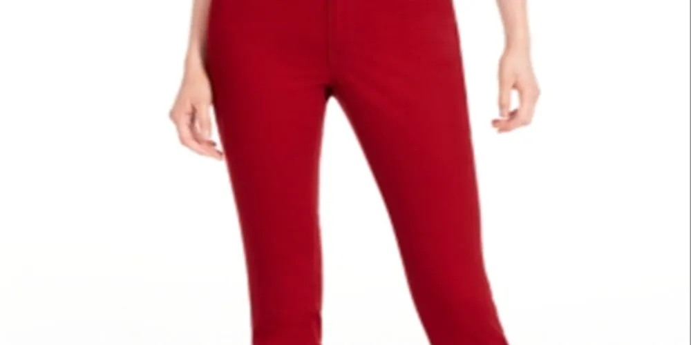 Tommy Hilfiger Women's Tribeca Skinny Cropped Jeans Red Size 6