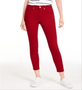 Tommy Hilfiger Women's Tribeca Skinny Cropped Jeans Red Size 6