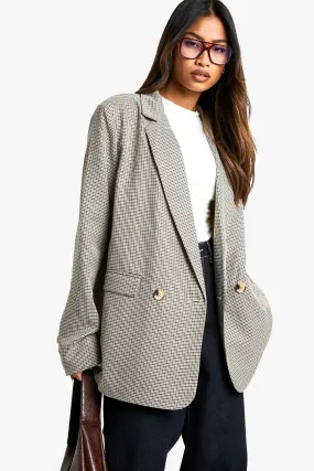 Tonal Mini Check Double Breasted Blazer