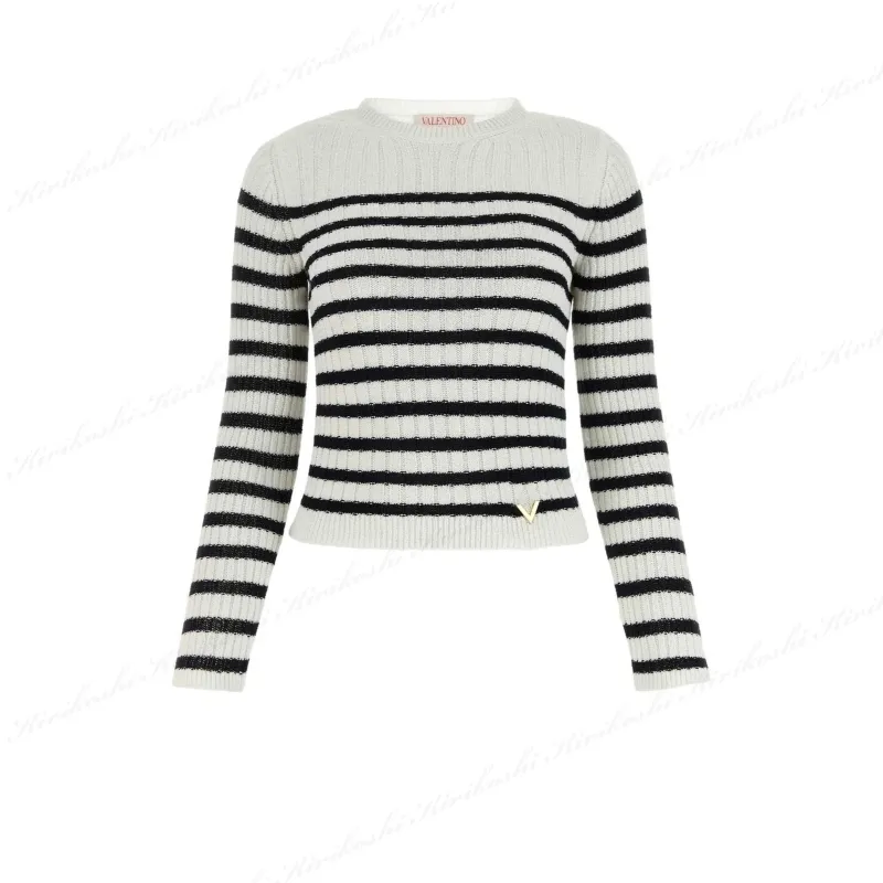 VALENTINO  |Stripes Casual Style Long Sleeves Elegant Style