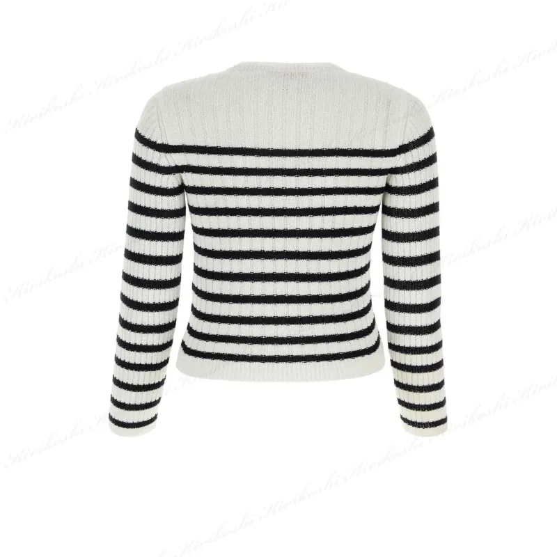 VALENTINO  |Stripes Casual Style Long Sleeves Elegant Style