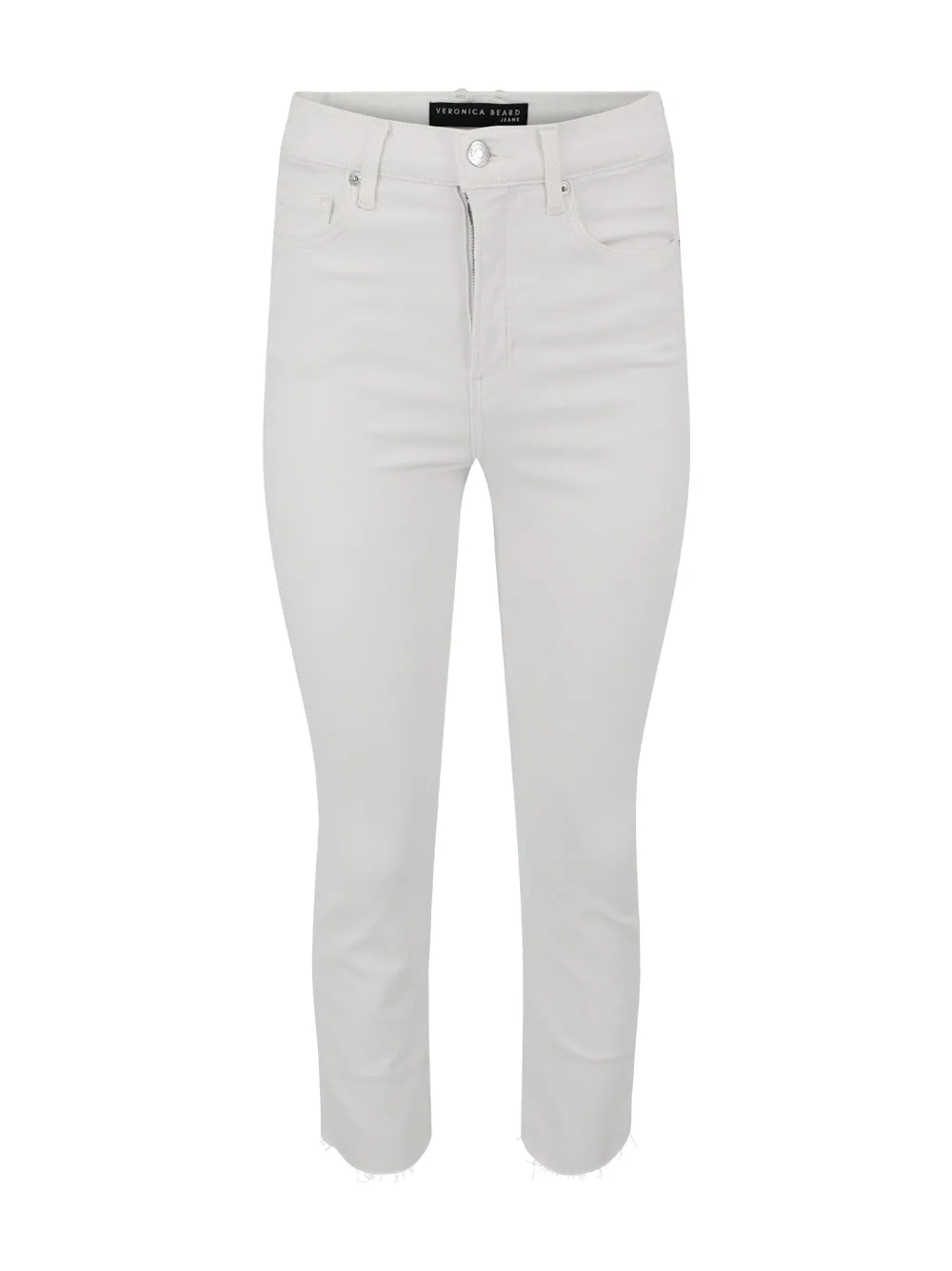 Veronica Beard Carly Kick Flare Raw Hem in White