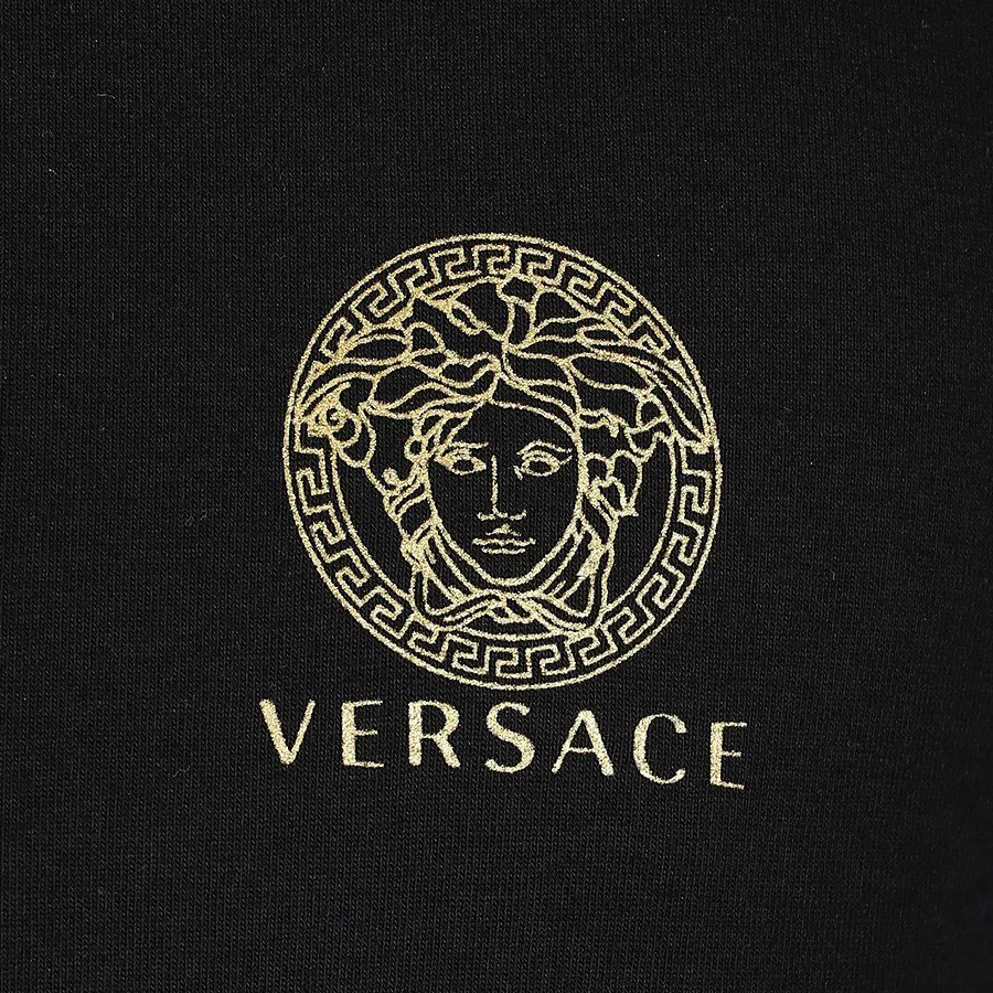 VERSACE  |Crew Neck Long Sleeves Cotton Long Sleeve T-shirt Logo