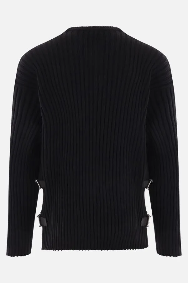 VERSACE  |Crew Neck Pullovers Wool Long Sleeves Plain Luxury Outlet