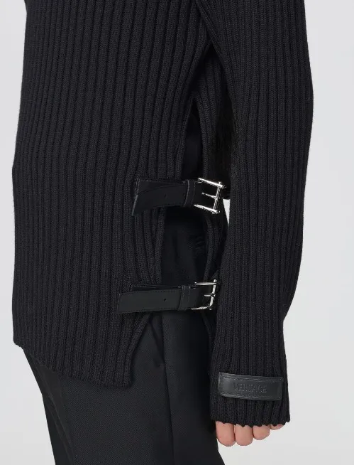 VERSACE  |Crew Neck Wool Long Sleeves Plain Leather