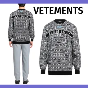 VETEMENTS  |Pullovers Unisex Wool Street Style Long Sleeves Logo