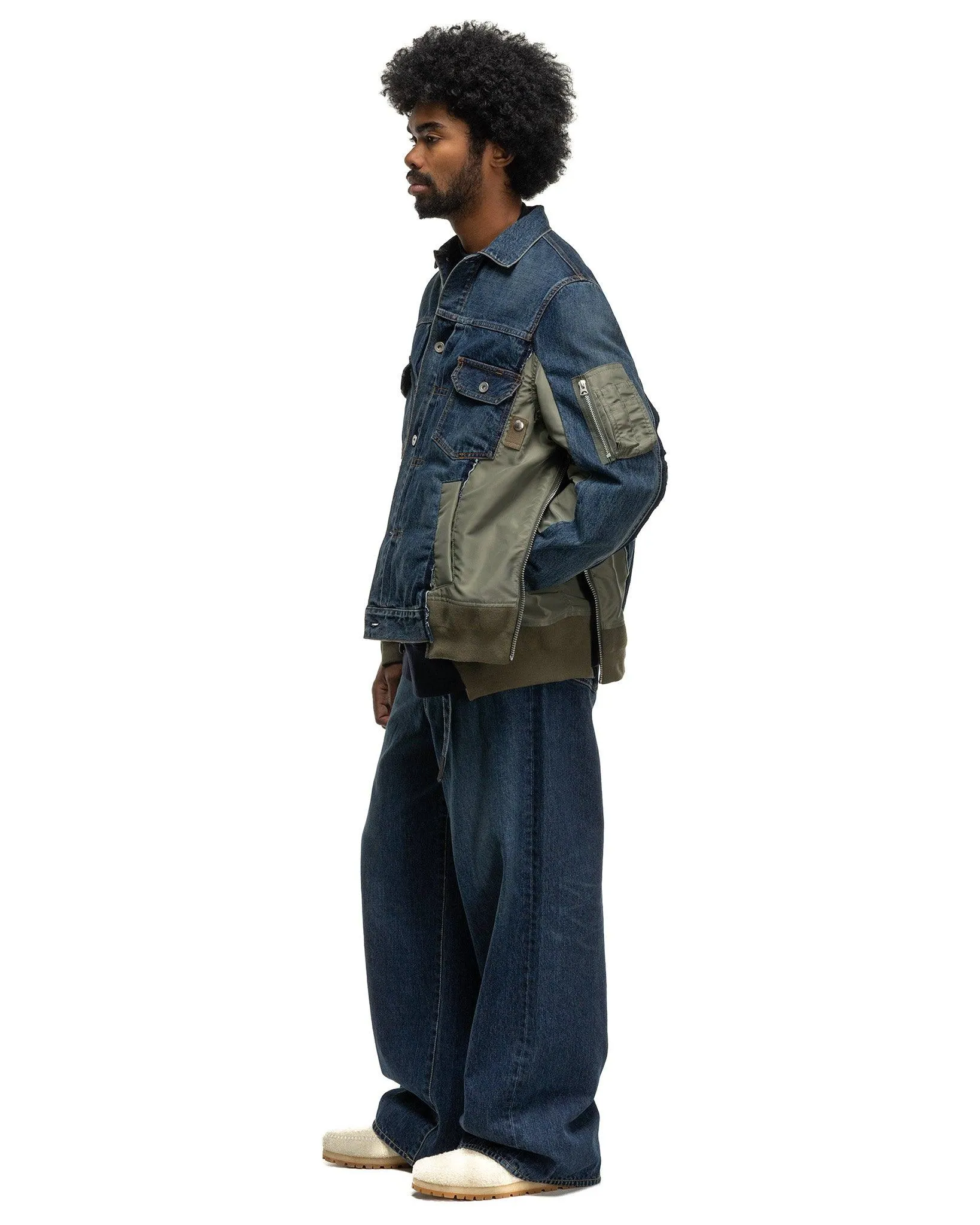 Wide Denim Pants Blue