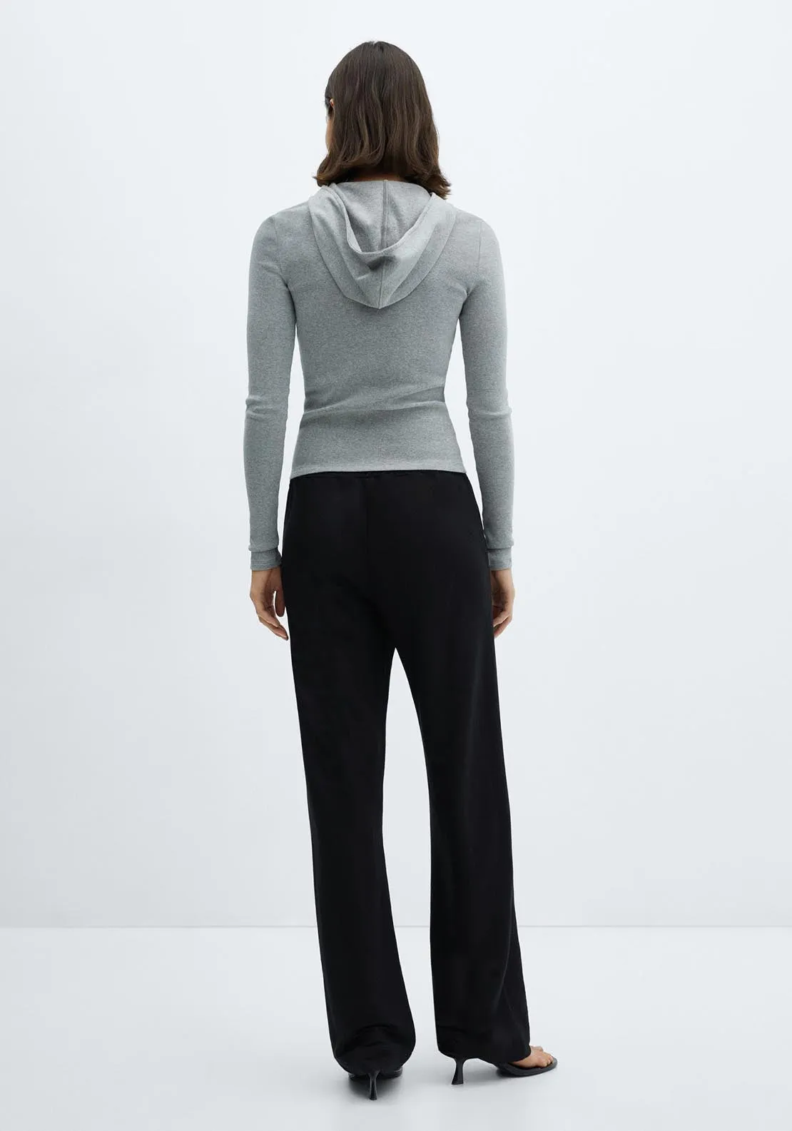 Wideleg trousers with elastic waist