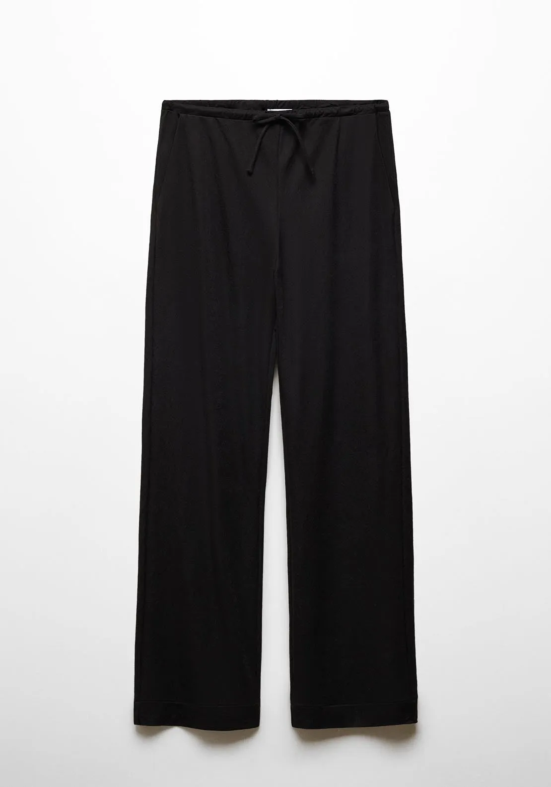 Wideleg trousers with elastic waist