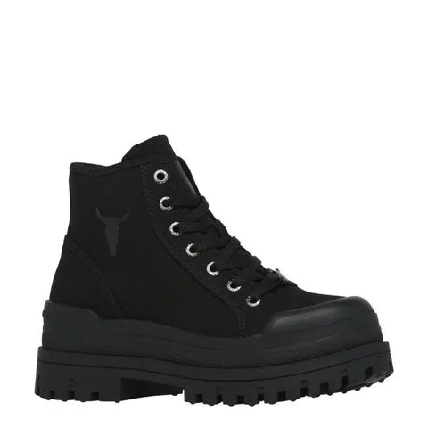 Windsor Smith DESERVE BLACK CANVAS BOOT