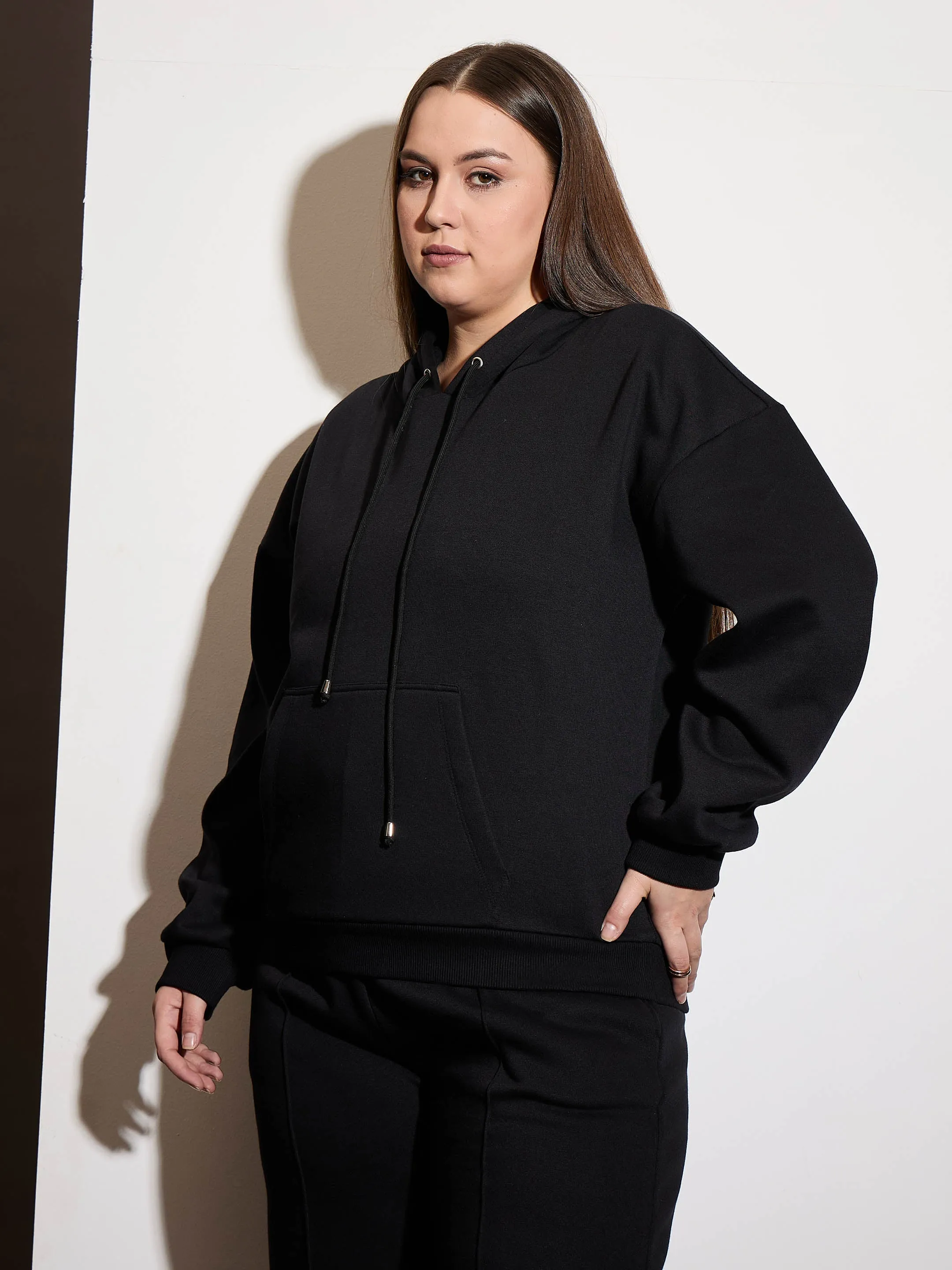 Women Black Fleece Hoodie