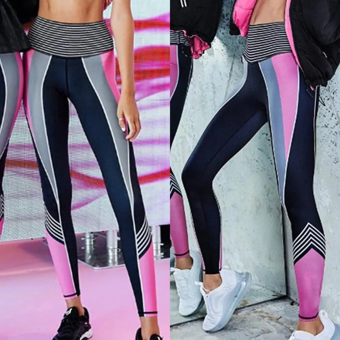 Women's Big Size Casual Compression High Waist Workout Fitness Leggings