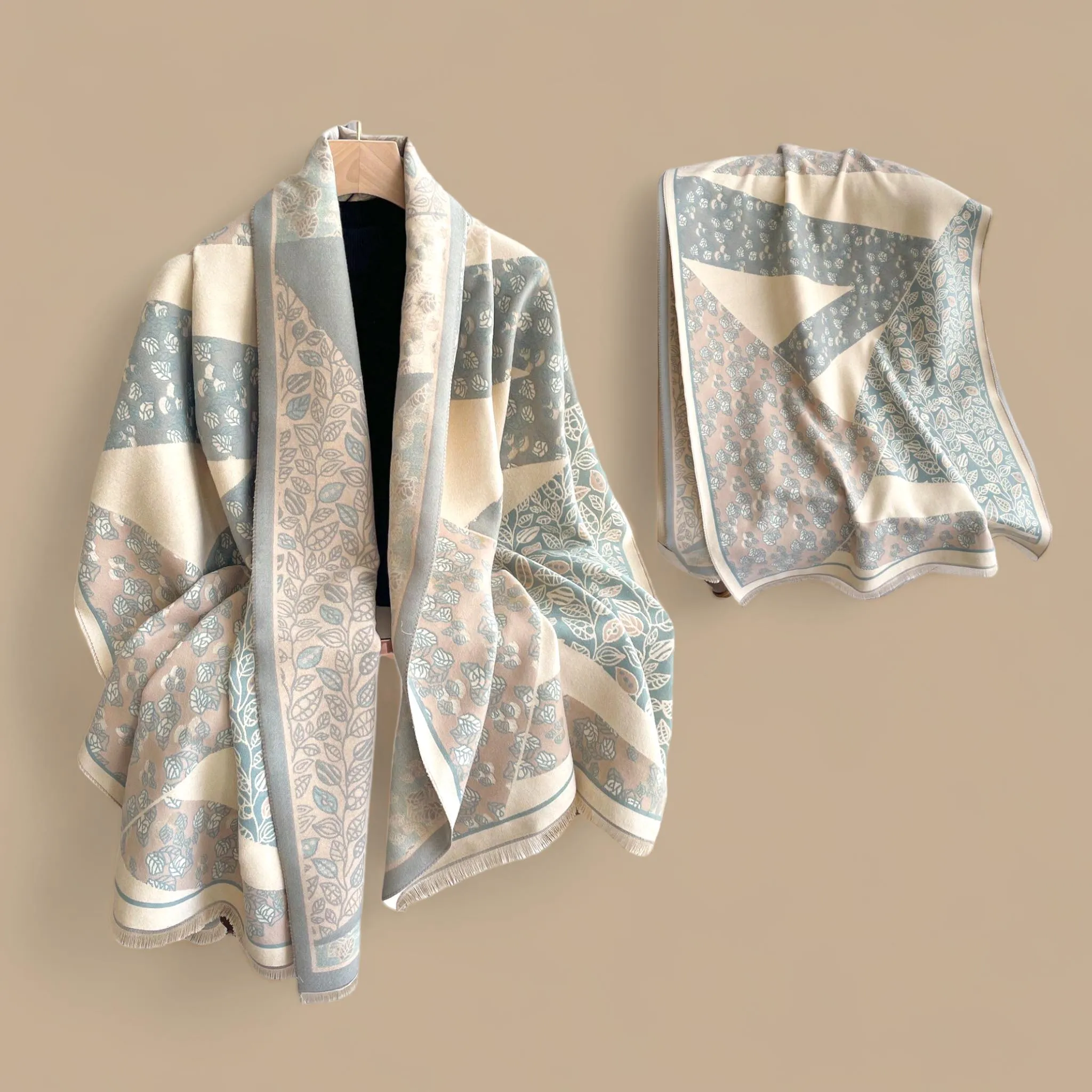 WRAP Warm Jacquard Shawl Scarf (Onhand)