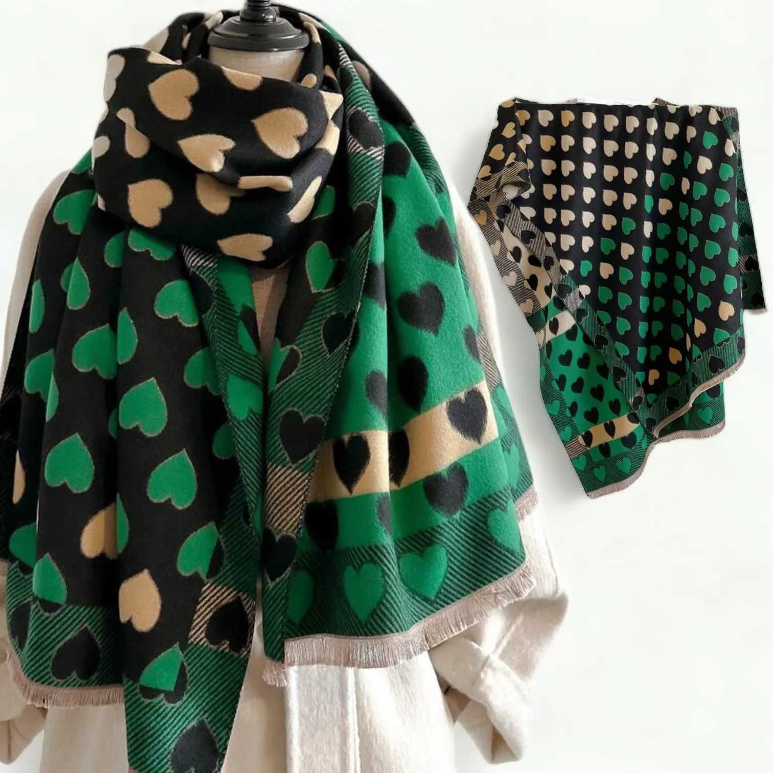 WRAP Warm Jacquard Shawl Scarf (Onhand)