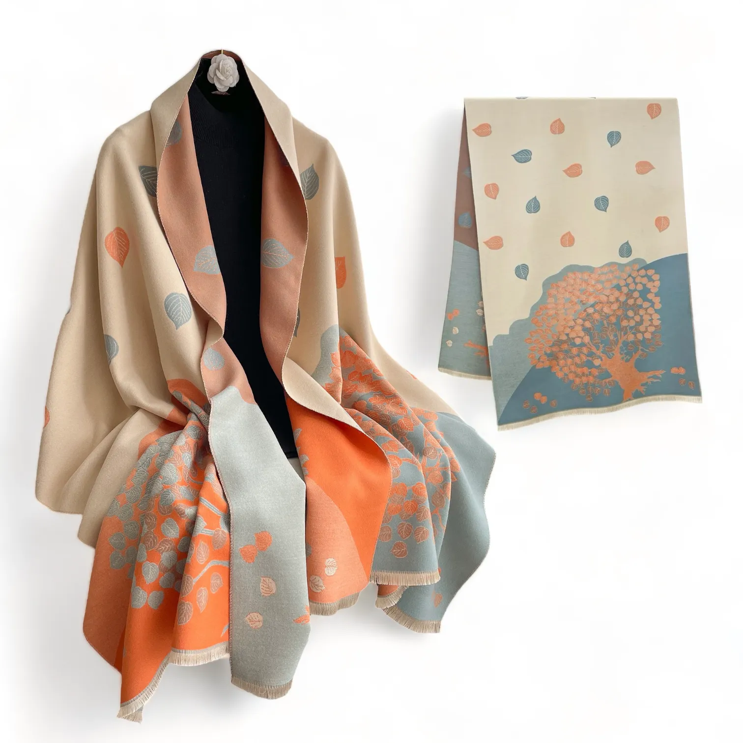 WRAP Warm Jacquard Shawl Scarf (Onhand)