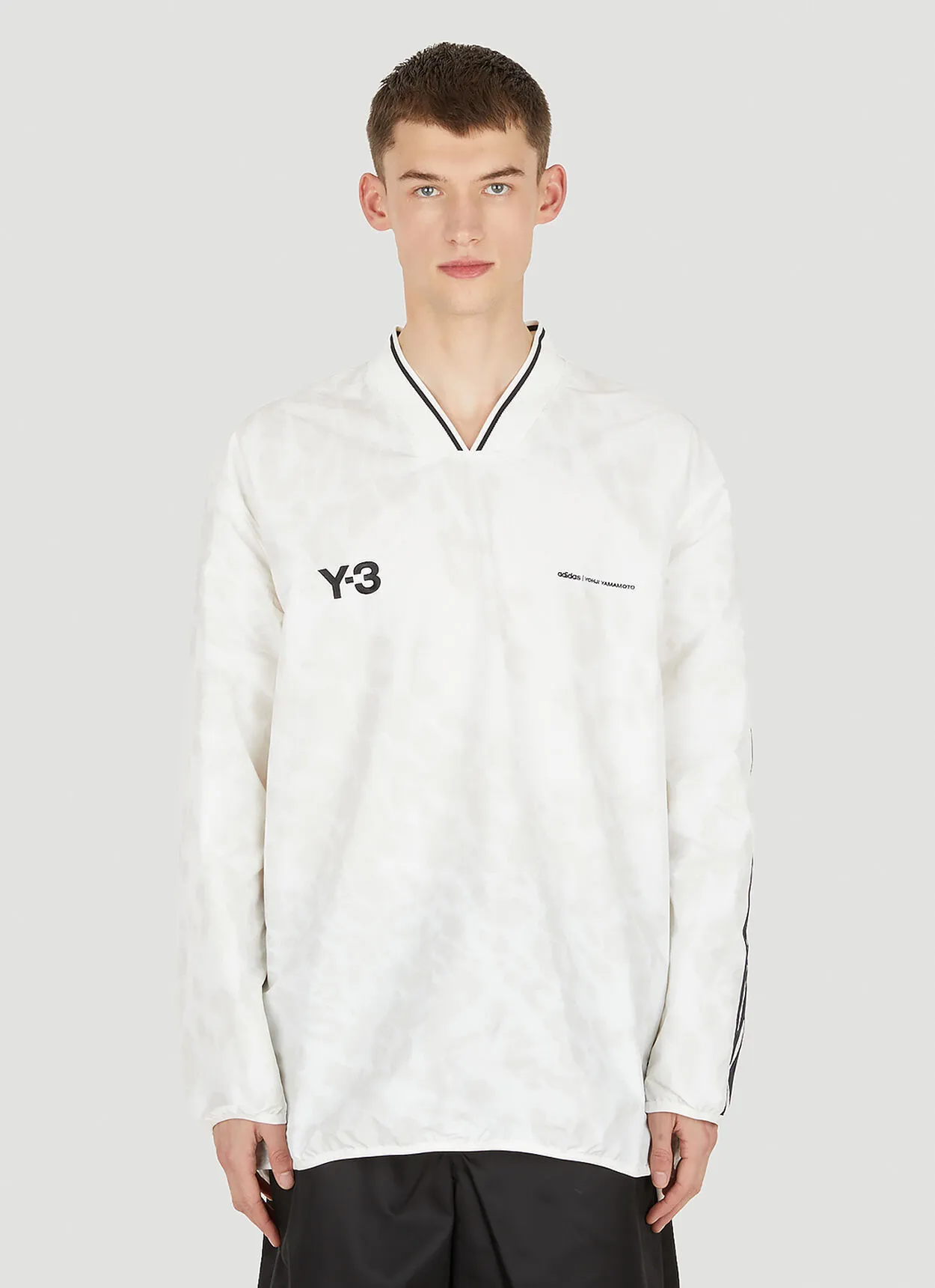 Y-3  |V-Neck Long Sleeves Long Sleeve T-shirt Logo Designers