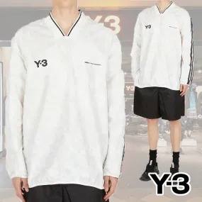 Y-3  |V-Neck Long Sleeves Long Sleeve T-shirt Logo Designers