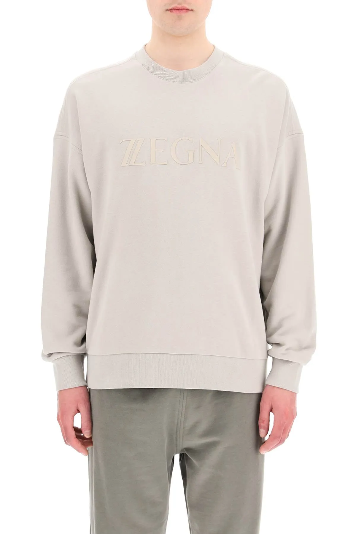 Z Zegna Logo Printed Long-Sleeved Sweatshirt