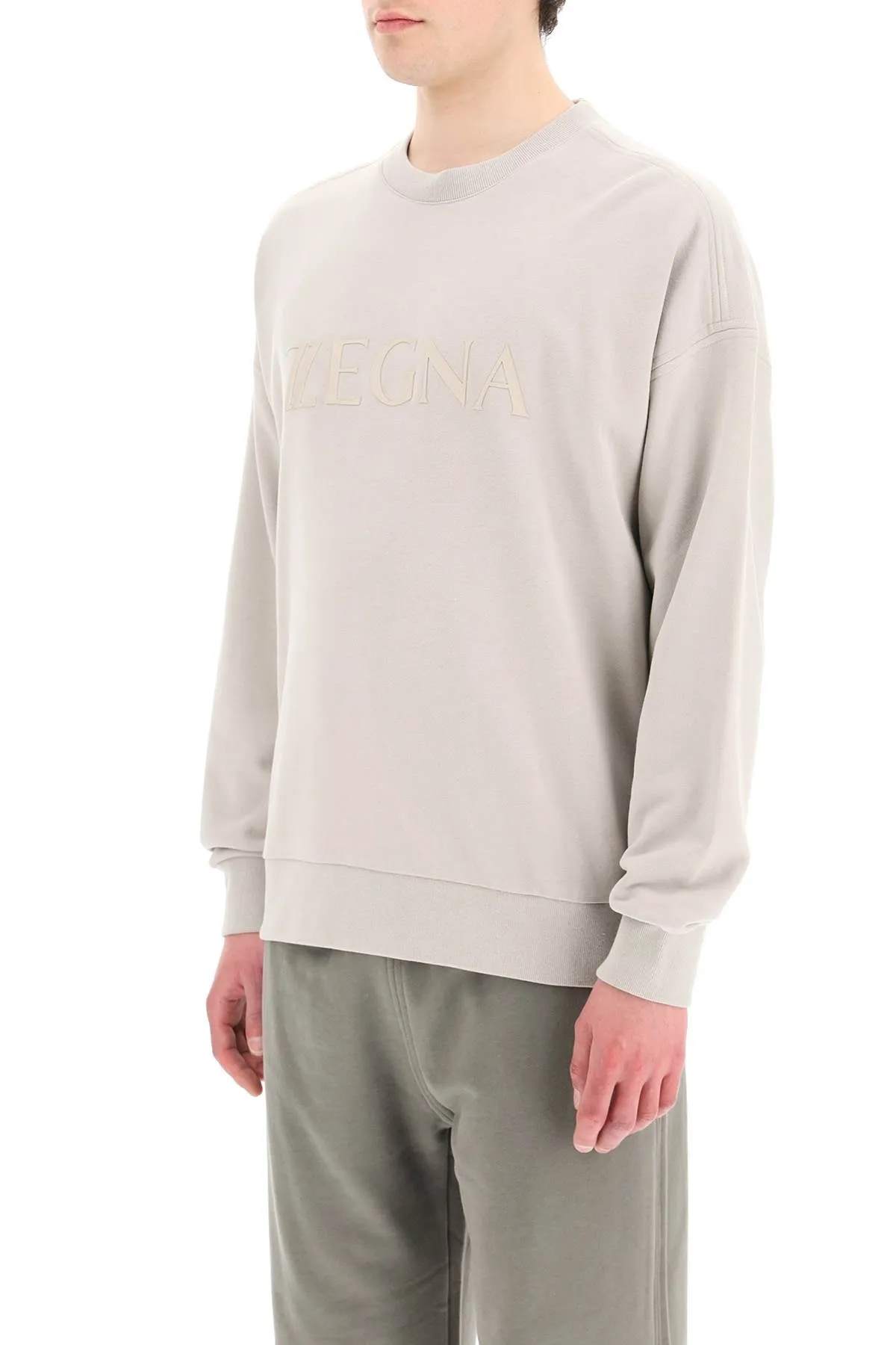 Z Zegna Logo Printed Long-Sleeved Sweatshirt